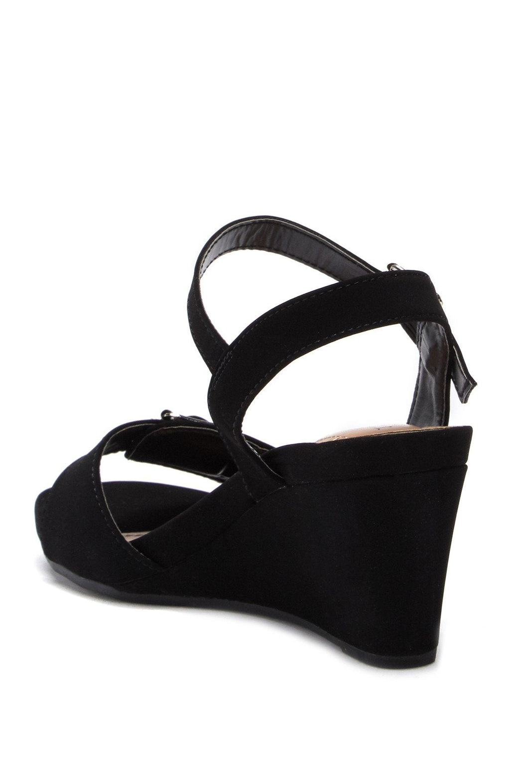 Suede Wedge Sandals- Black – KEKEpro.com