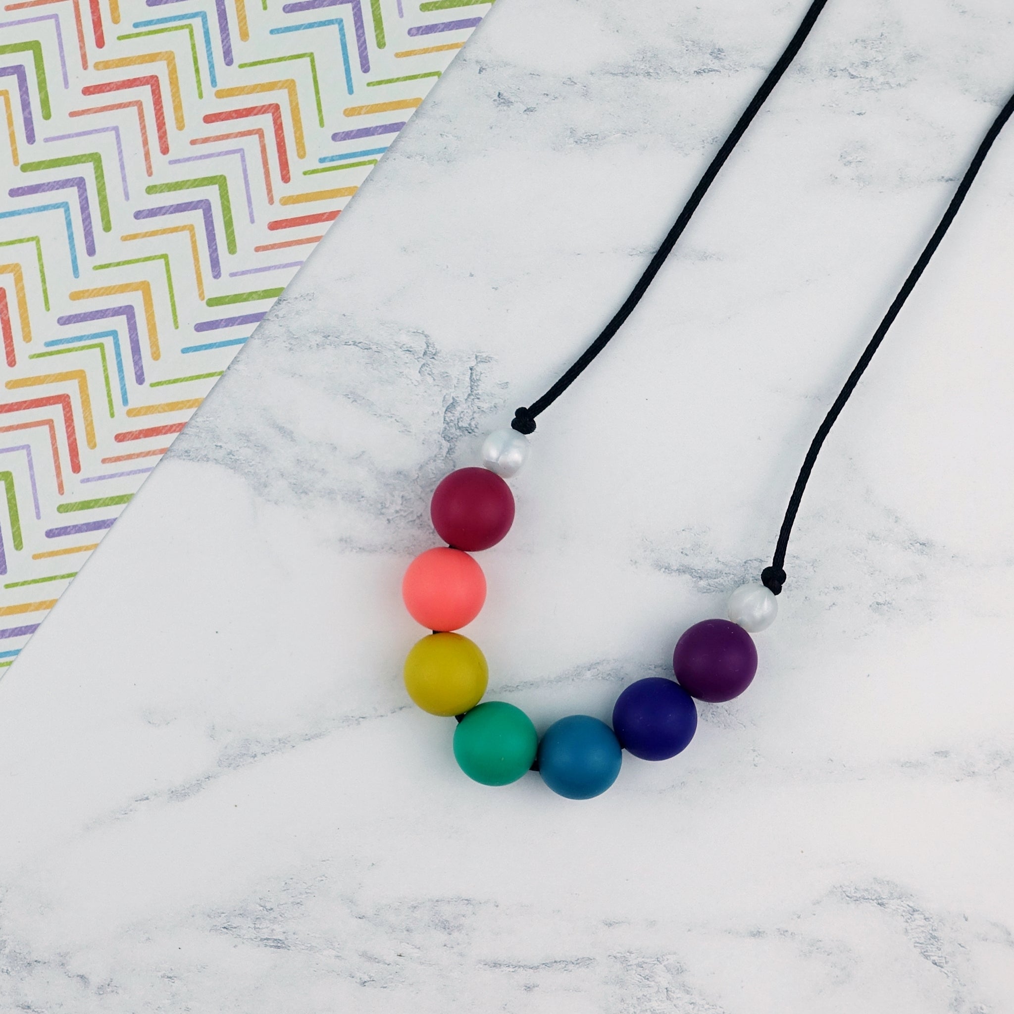 rainbow teething necklace