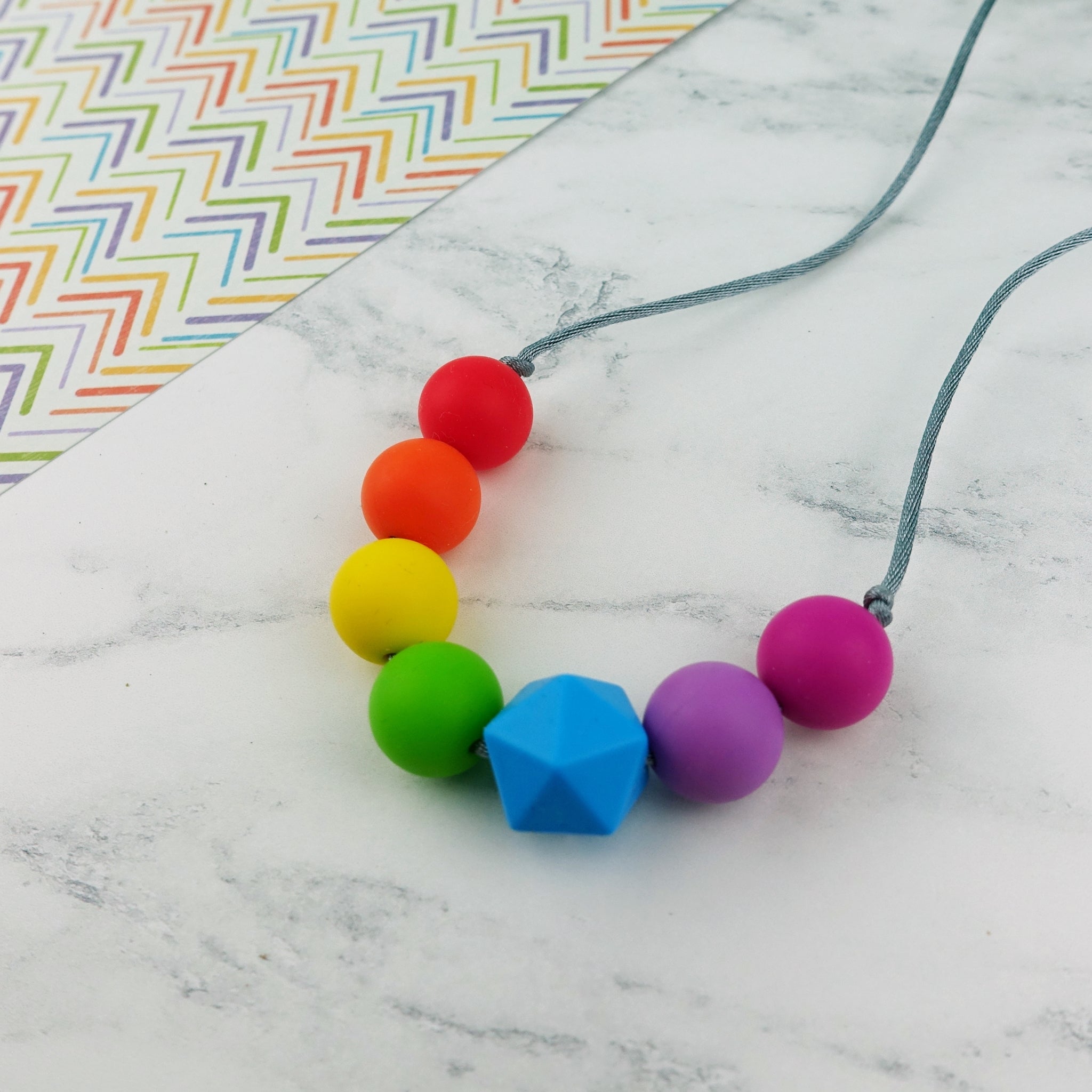 rainbow teething necklace