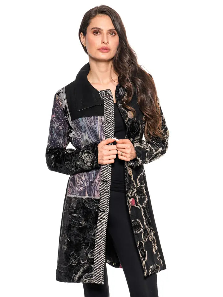 Mixed Media Jacket by Adore