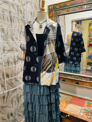 Mixed Media Ruffle Tunic by Adore KK609 - Robin Boutique