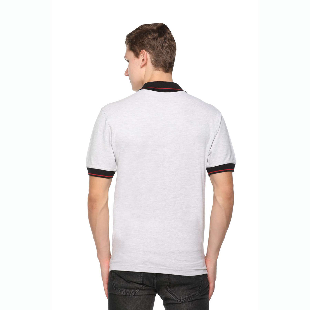 Men's Solid Cotton Blend Regular Fit Polo Neck Half Sleeve Highline T ...