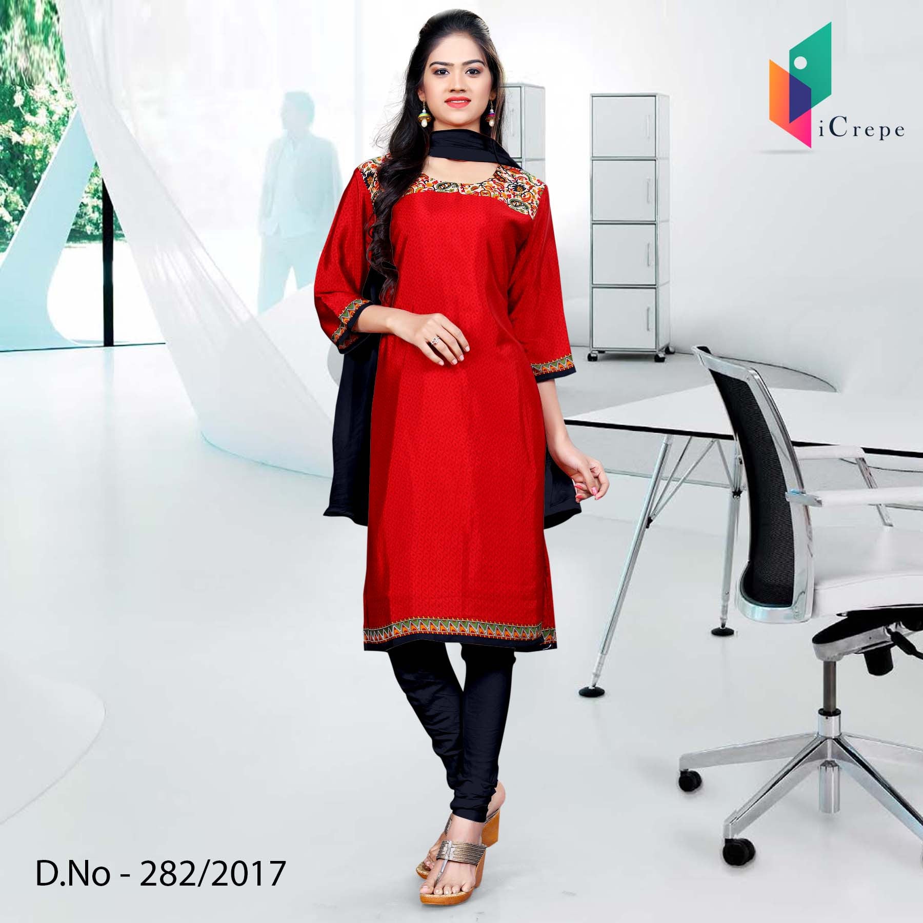 red and black salwar suit