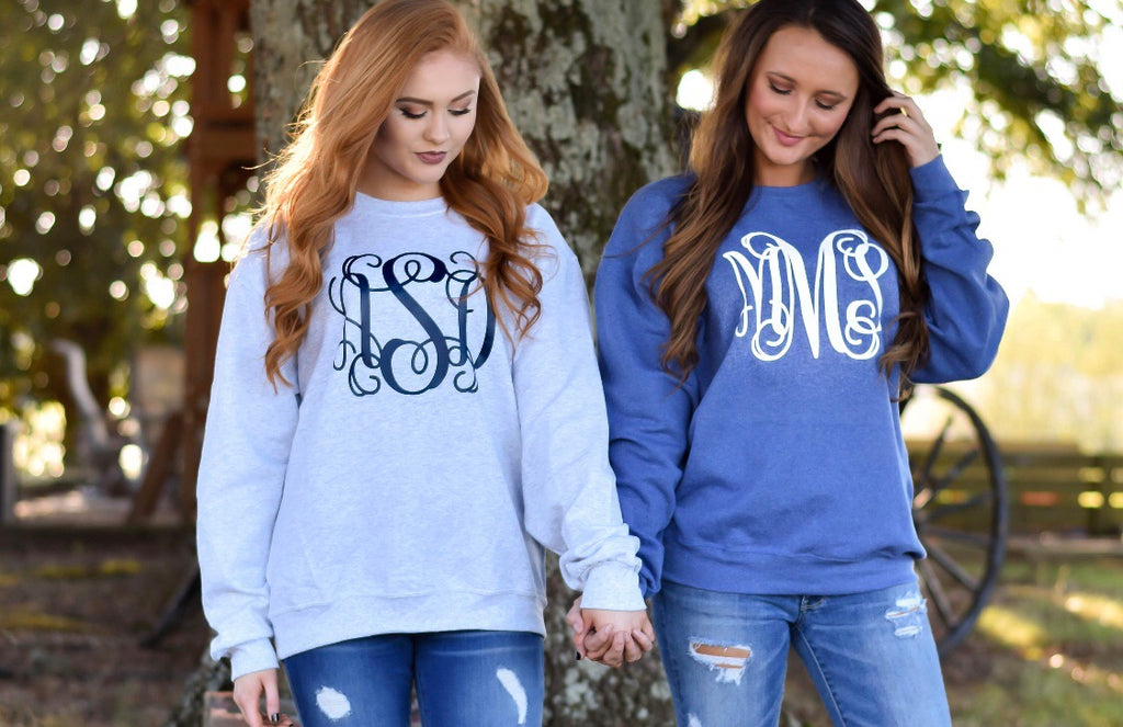 comfort colors monogrammed sweatshirt