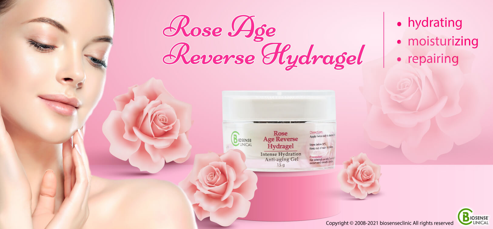 BiosenseClinical Professional Custom Compound Rose Age Reverse HydraGel banner