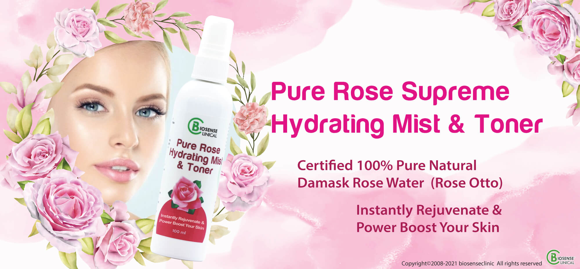 BiosenseClinical Professional Custom Compound Pure Rose Supreme Hydrating Mist & Toner product banner