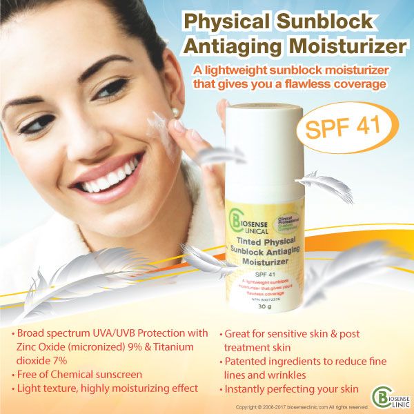 BiosenseClinical Physical Sunblock Antiaging Moisturizer mobile banner