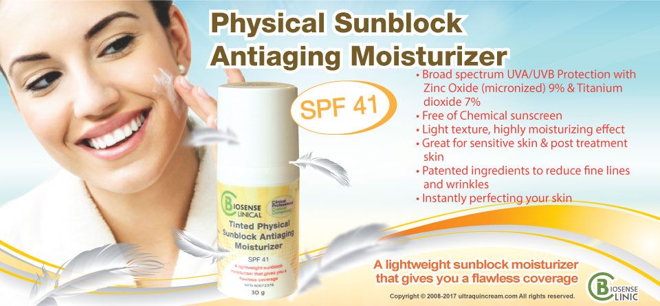 BiosenseClinical Physical Sunblock Antiaging Moisturizer banner