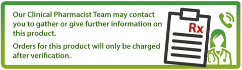 Our Clinical Pharmacist Team may contact you to gather or give further information on this product. Orders for this product will only be charged after verification.