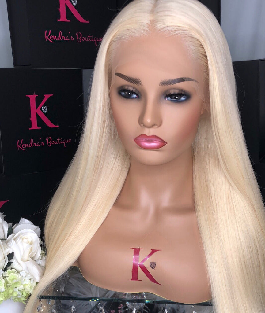 Platinum Blonde Straight Full Lace Wig Kendras Boutique1