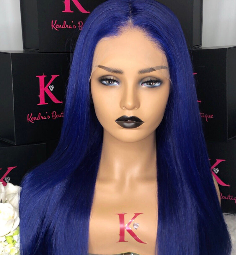 blue hair wig