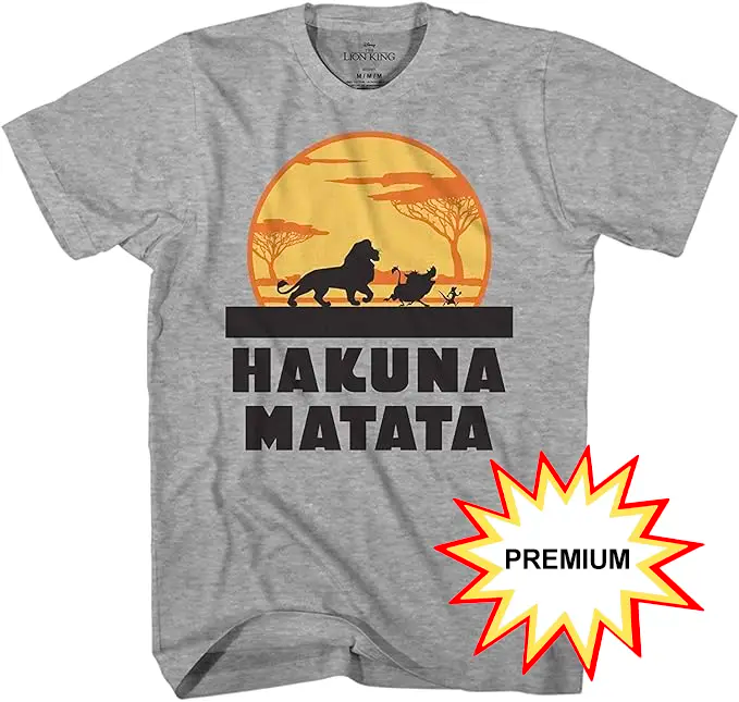 DISNEY Lion King Hakuna Matata Design Men\'s Adult Graphic T-Shirt (Pre –