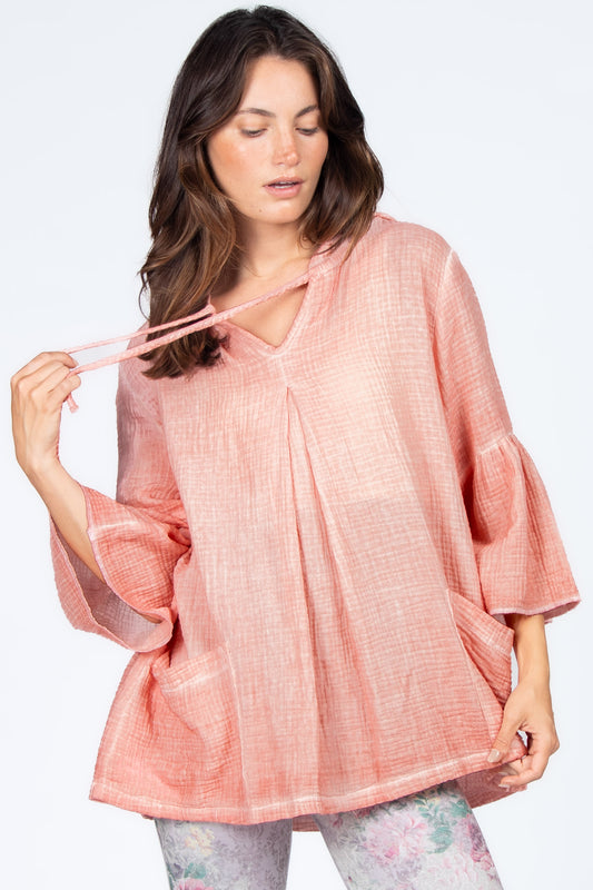 Longline Tunic Hoodie with Lantern Sleeves – SHOPMRENA