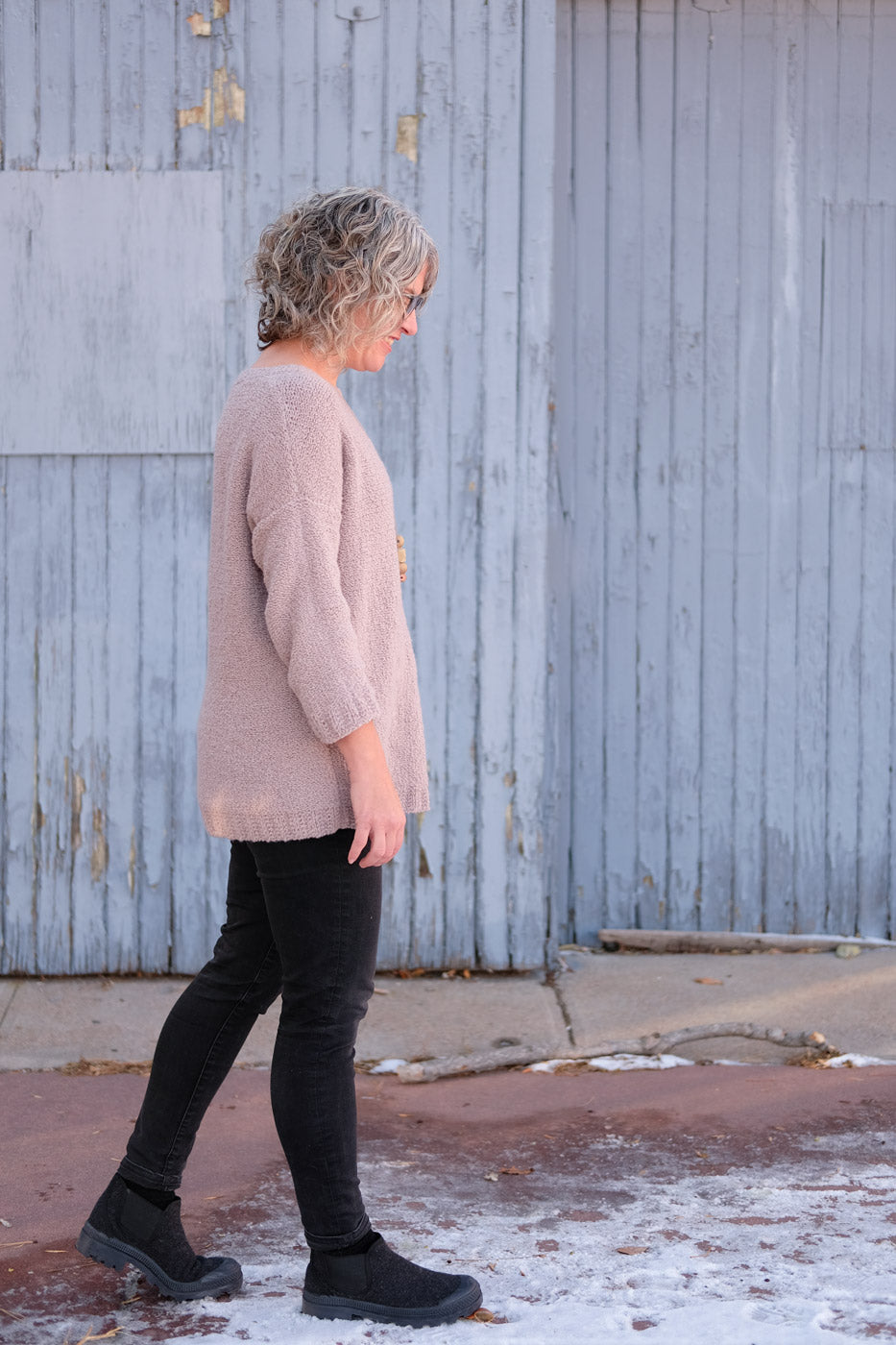 Side view of Addison Sweater by Julie Hoover