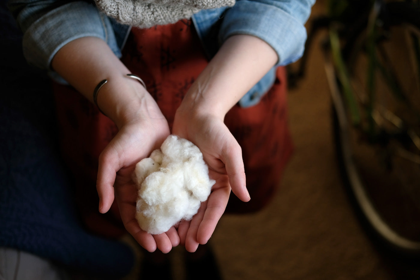 Cotton fiber from Amber's local town