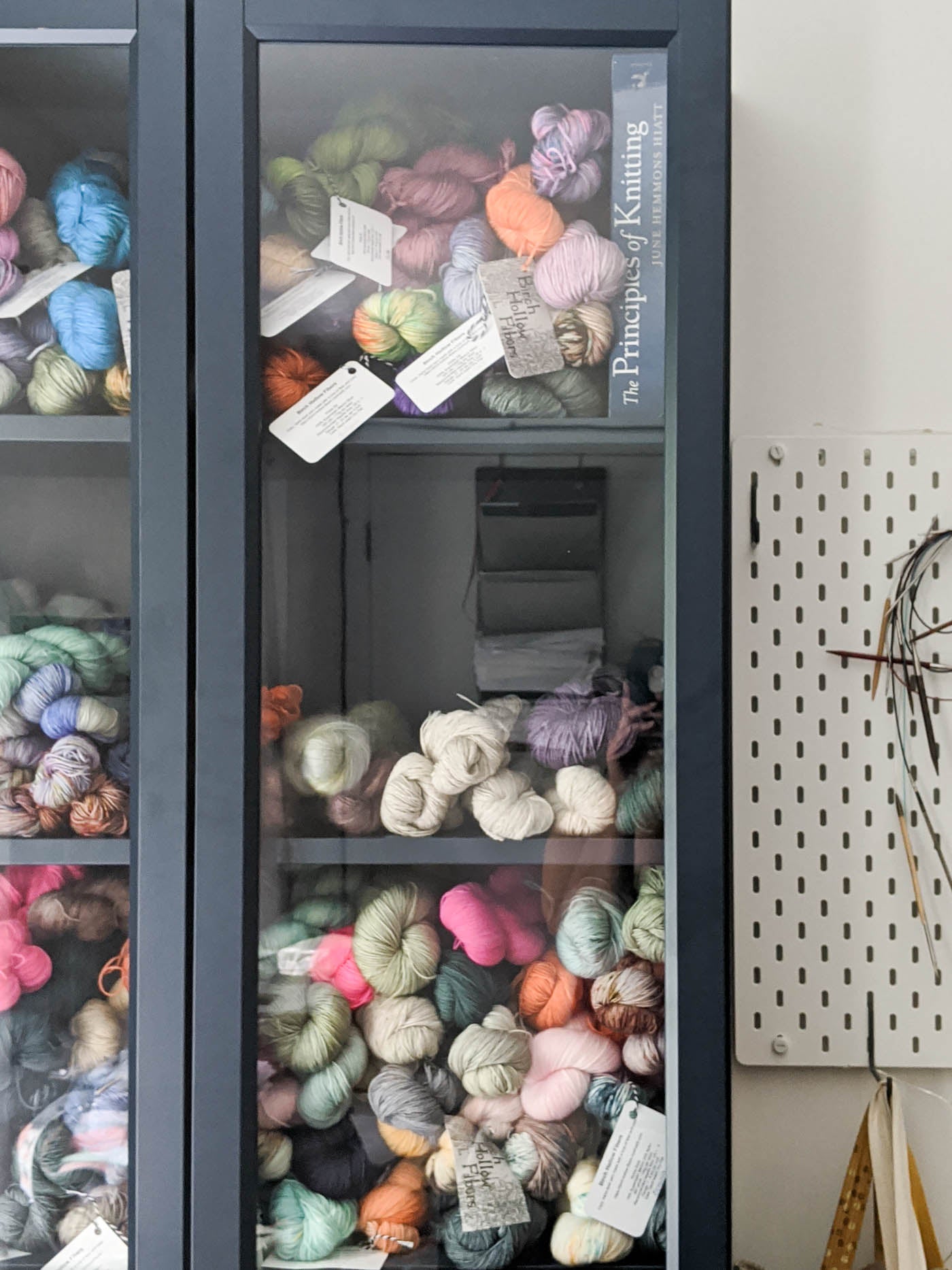 Shelves of yarn