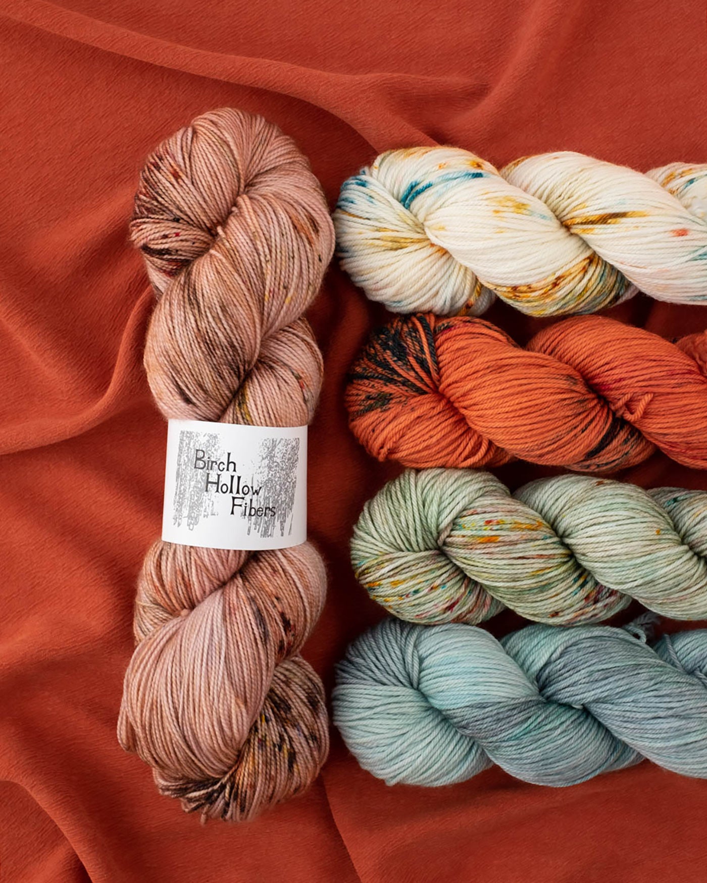 yarn with orange background