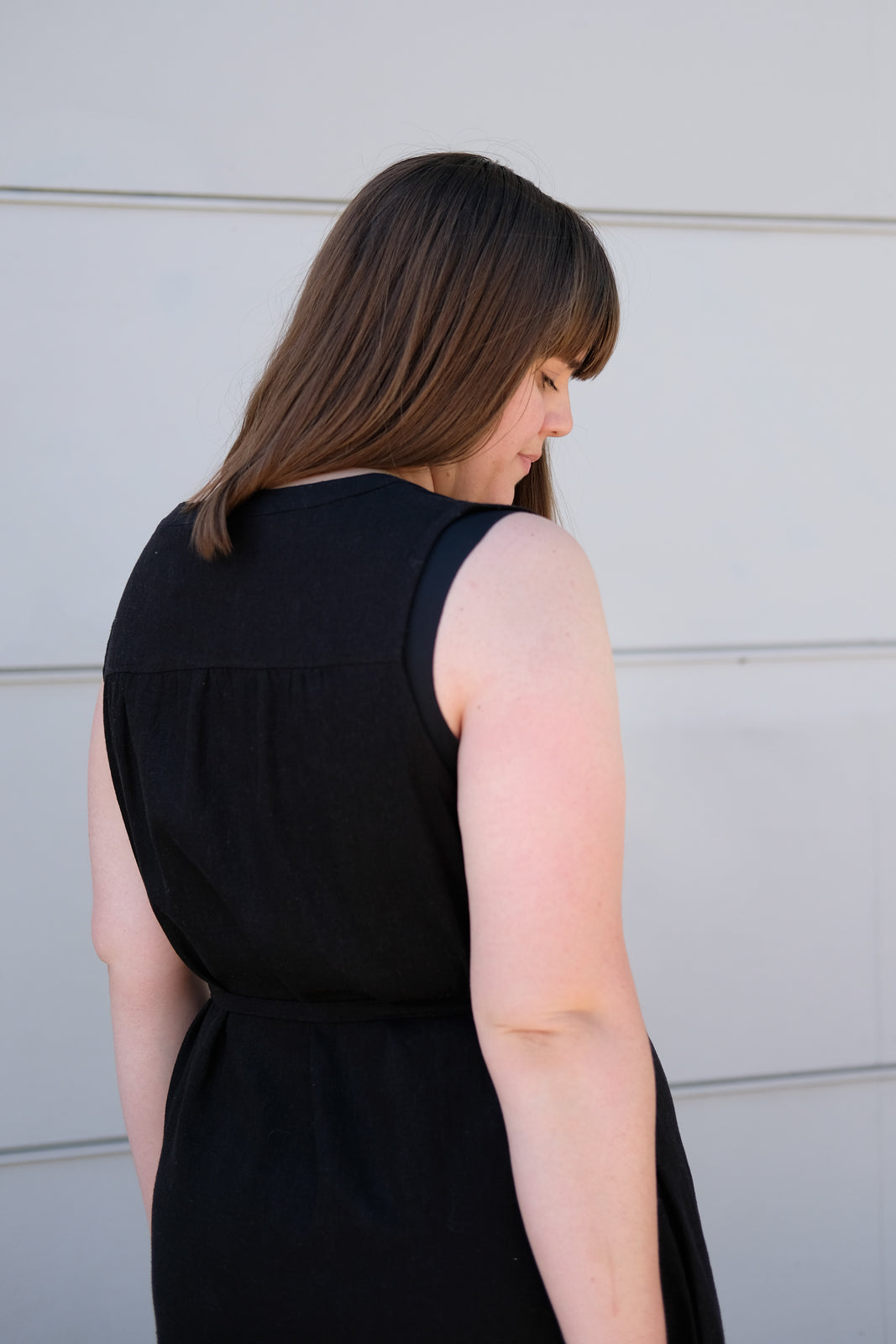 Detail of the back yoke gathers on the Brome Dress