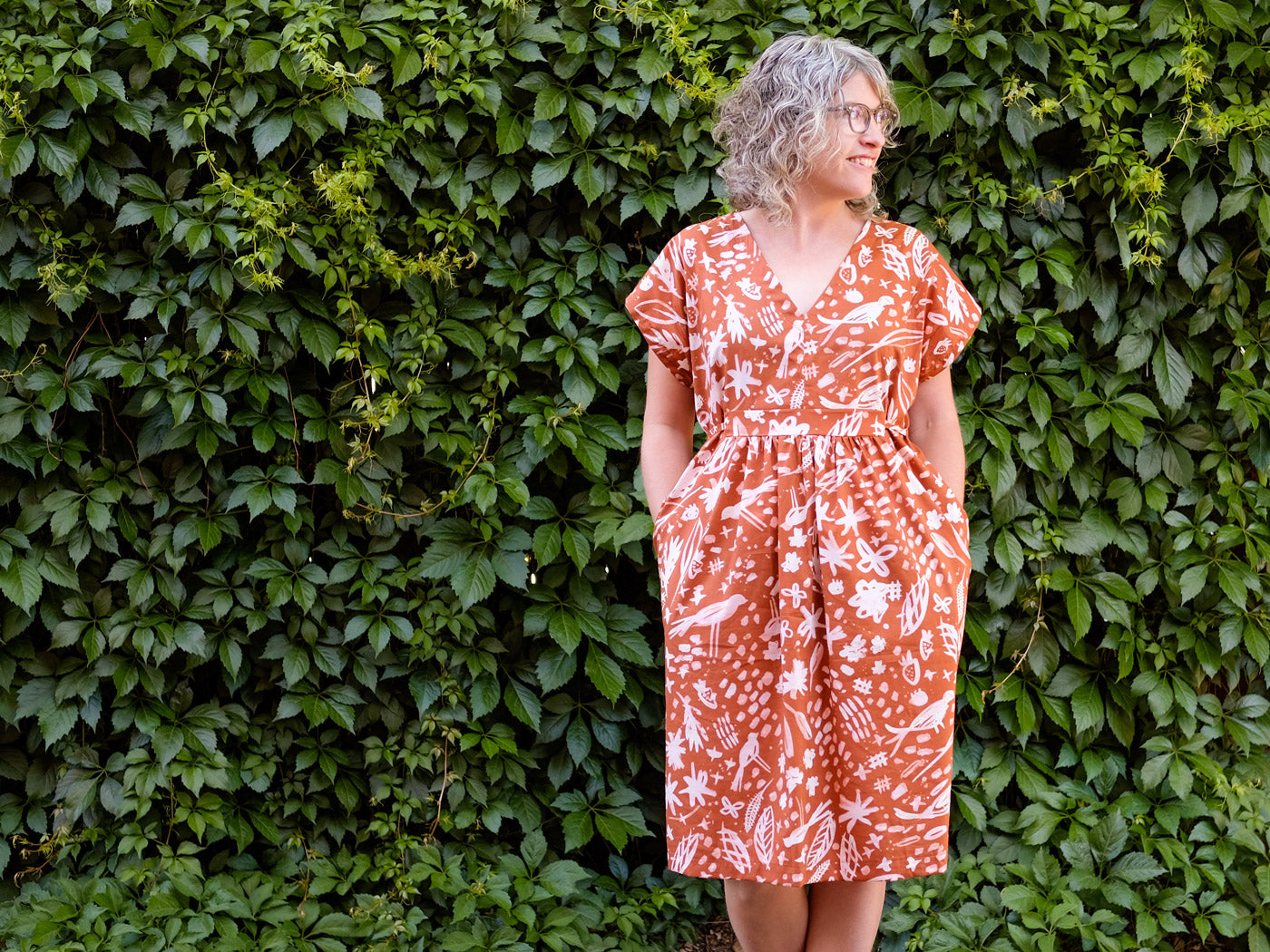 Jaime Jennings in her Charlie Caftan from Closet Case Patterns