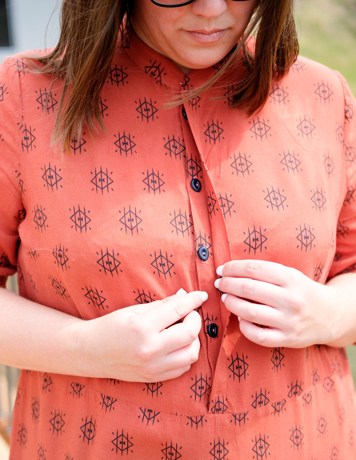 Hidden Button Band on Helmi Tunic by Named Clothing