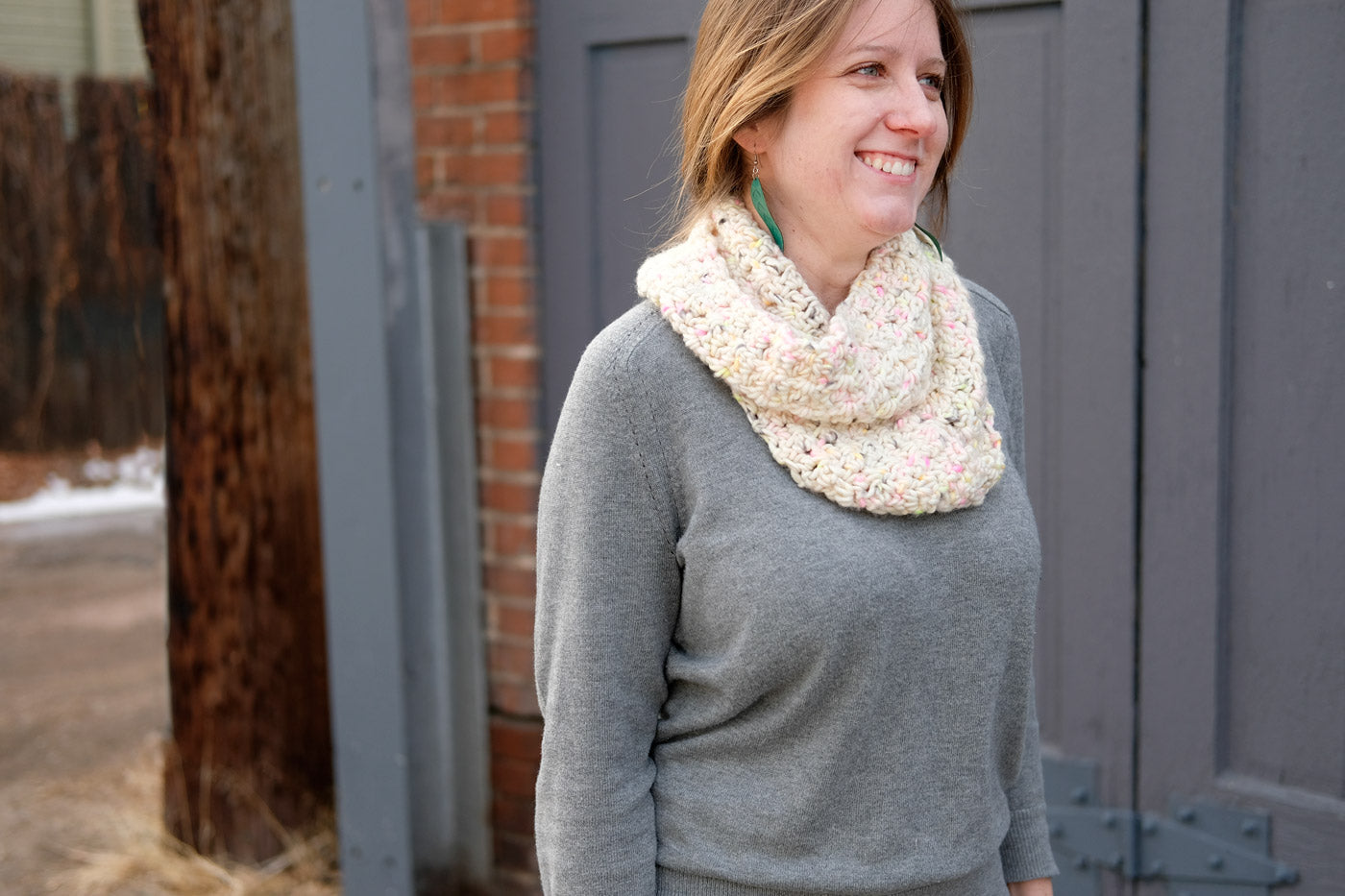 Kelly's Chunky, Squishy, Crochet, Infinity Scarf in Madelinetosh ASAP
