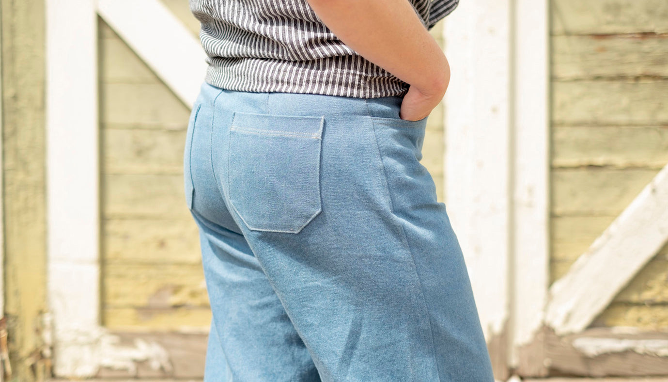 Amanda's lander pants jeans hand sewing pattern