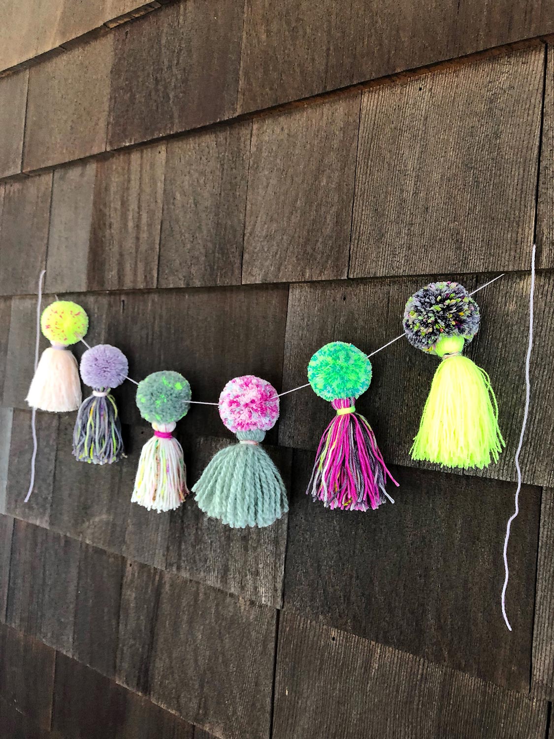 Neon Tea Party Pom Pom Garland Tassel