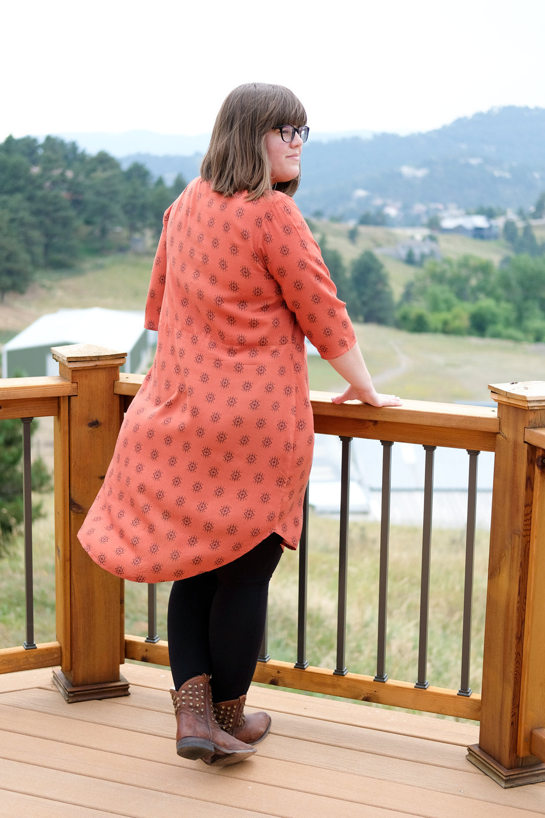 Rayon Helmi Tunic blowing in the breeze