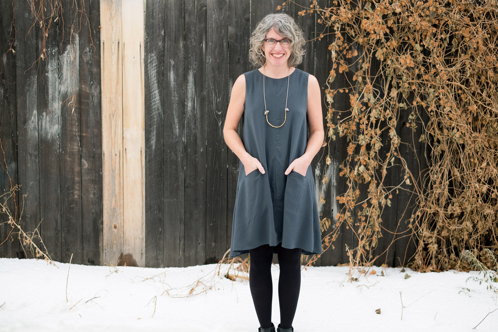 Jaime in Grainline Studio's Farrow Dress