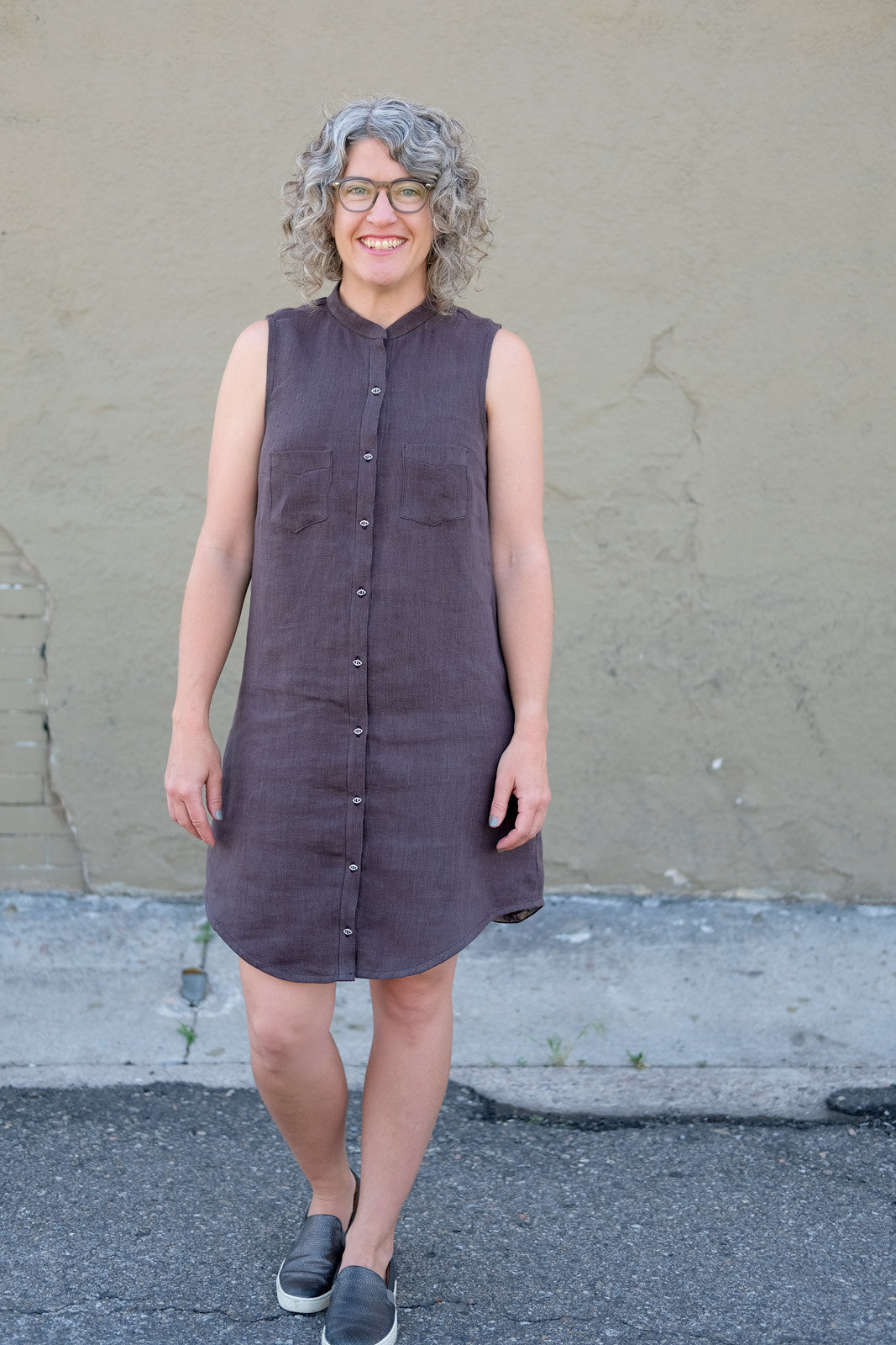 Jaime's Alder Shirtdress in Charcoal Sorrento Linen