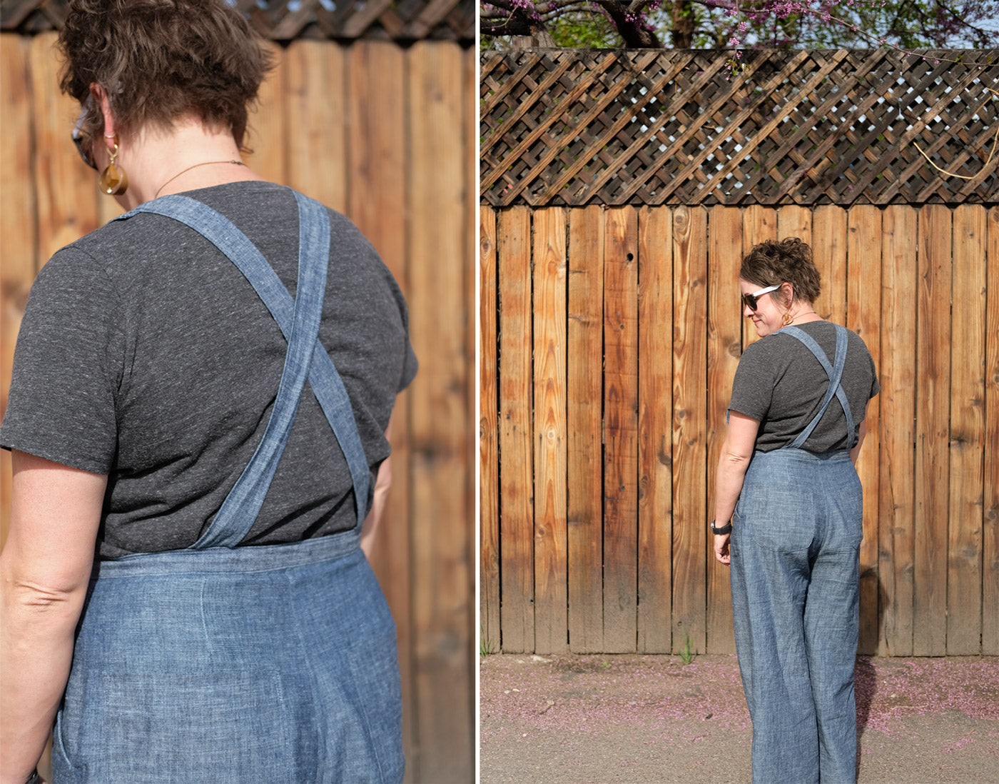Back View of the Jenny Overalls