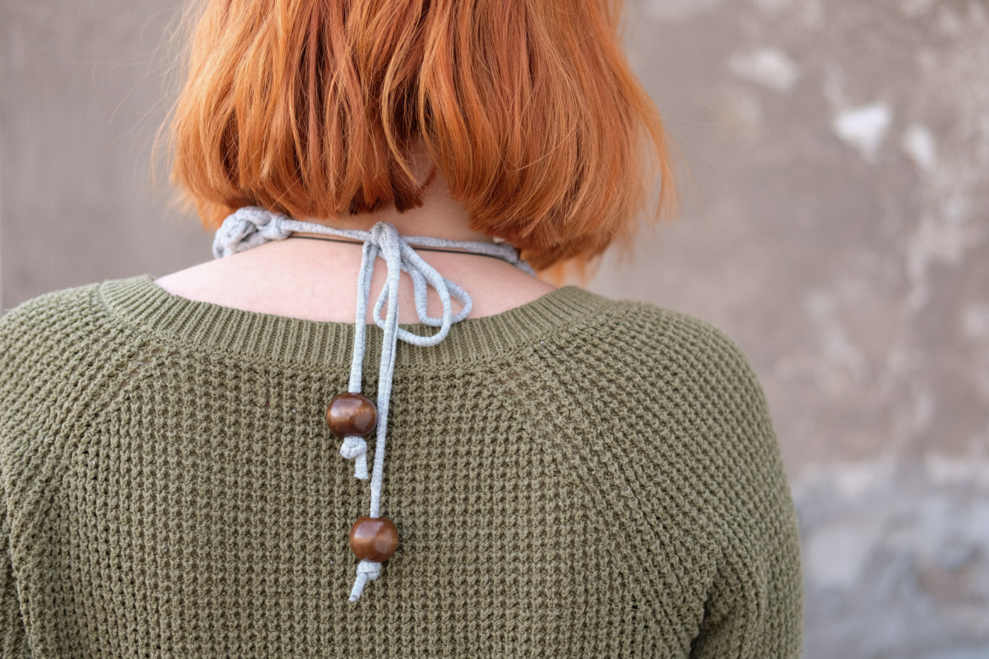 Back of the Knitting Me Softly Necklace