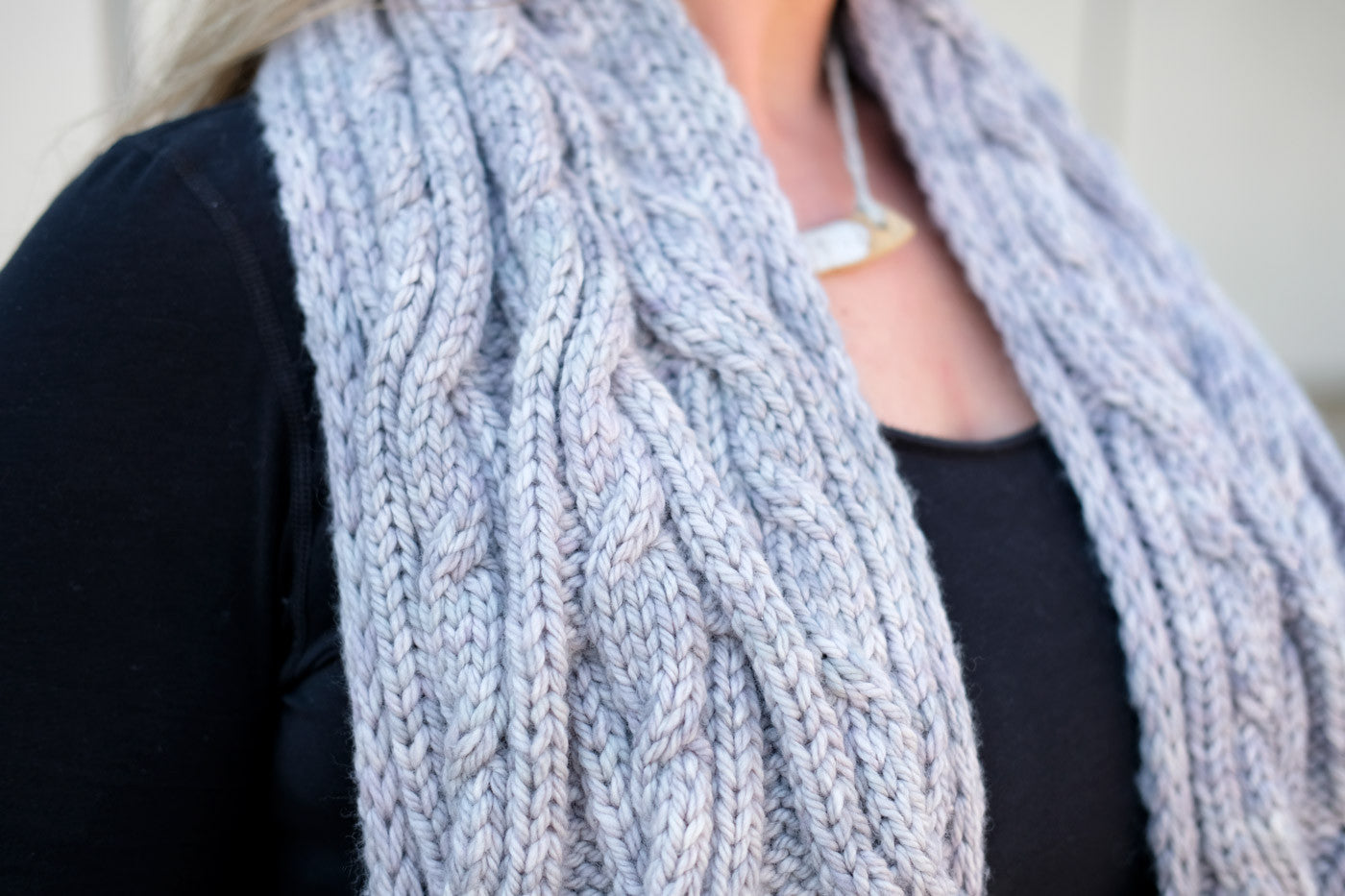 Cabled Malabrigo Chunky in Pearl