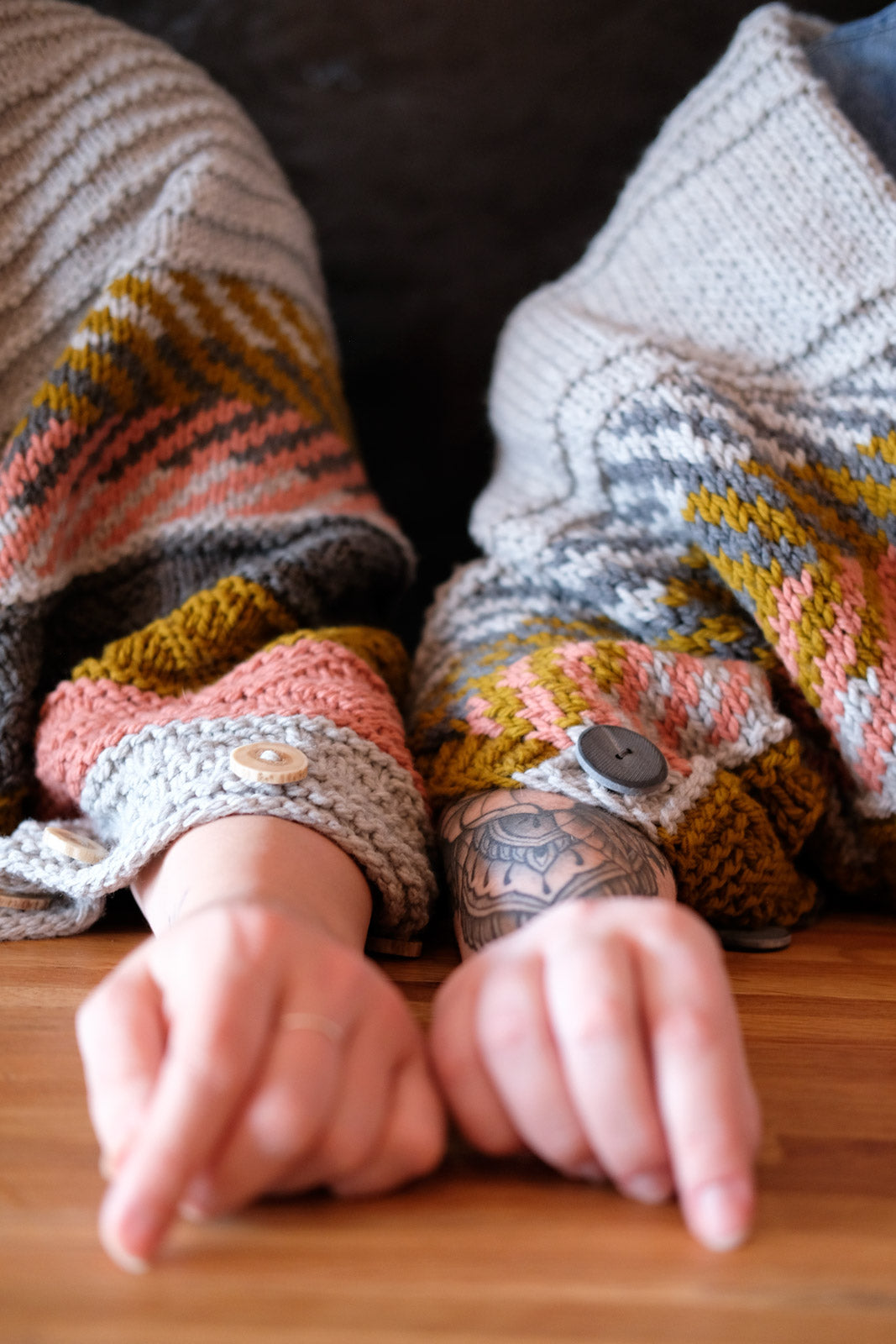 Matching Om Shawls with mix and match buttons