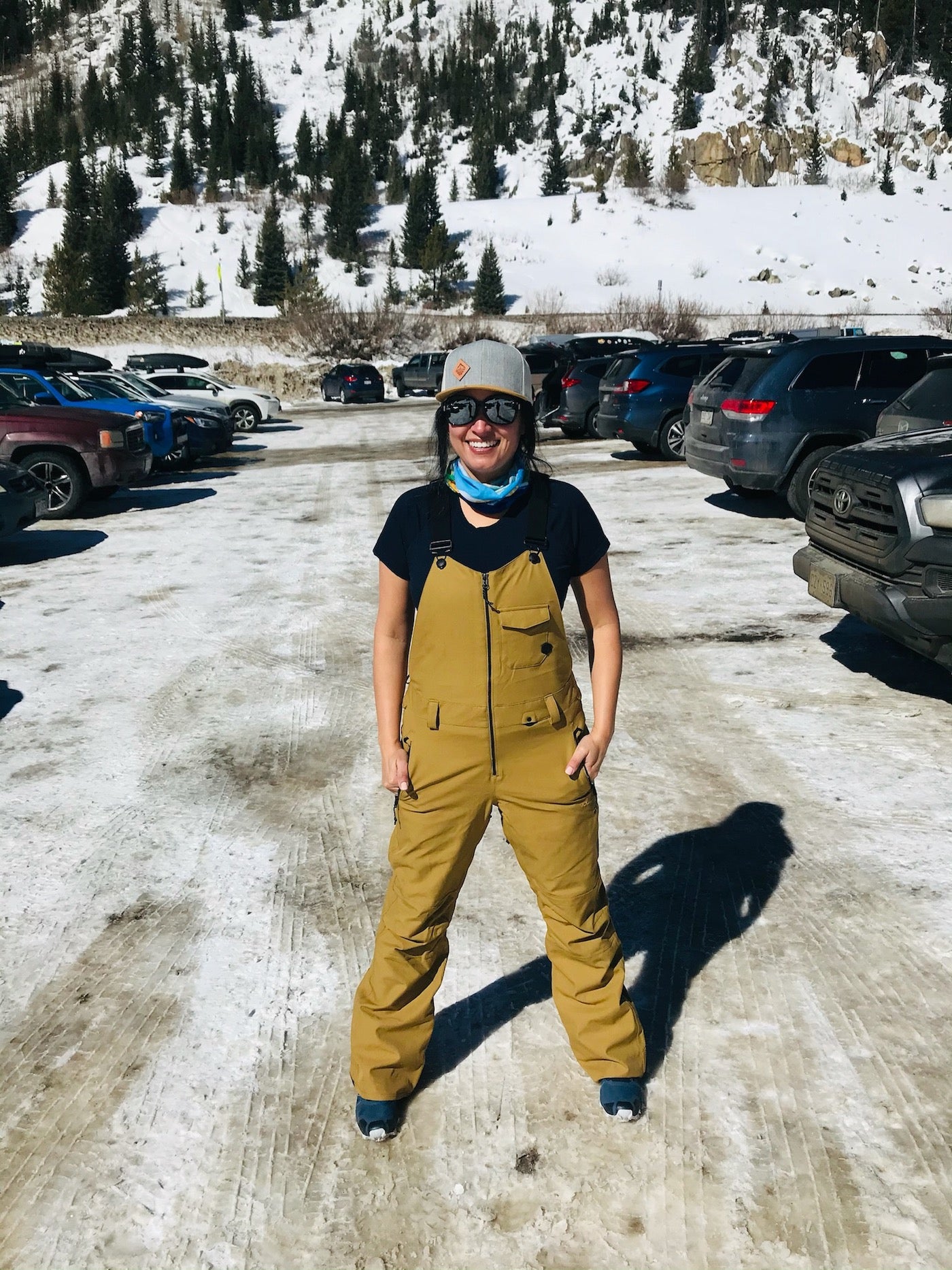 Woman in ski suit
