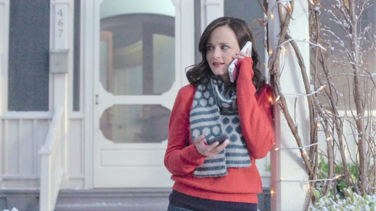 Alexis Bledel in her Dot's and Dashes Scarf