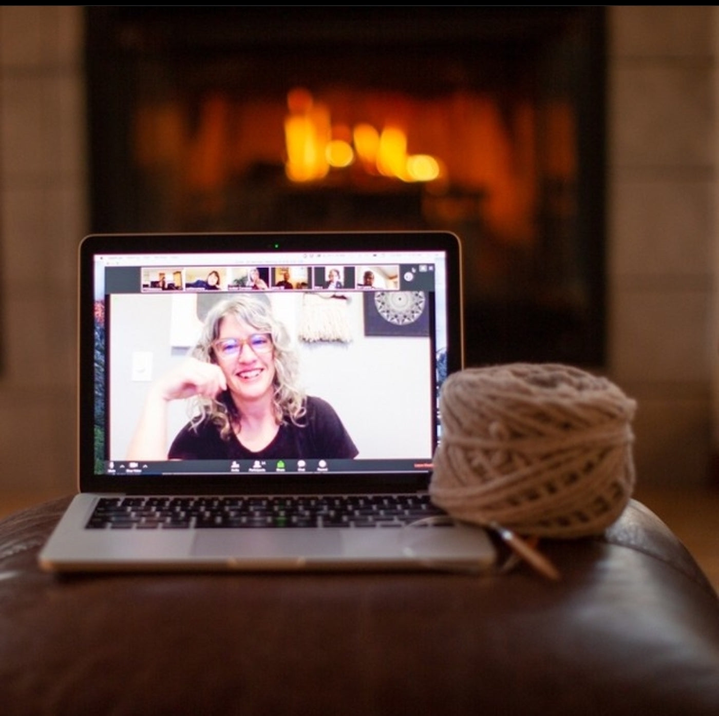 Woman on Zoom call