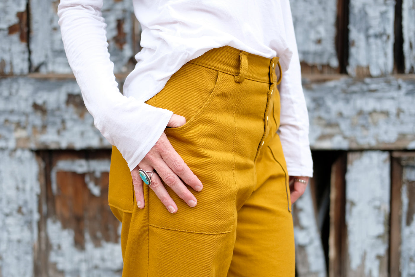 Pocket Stitching Detail on the True Bias Lander Pants