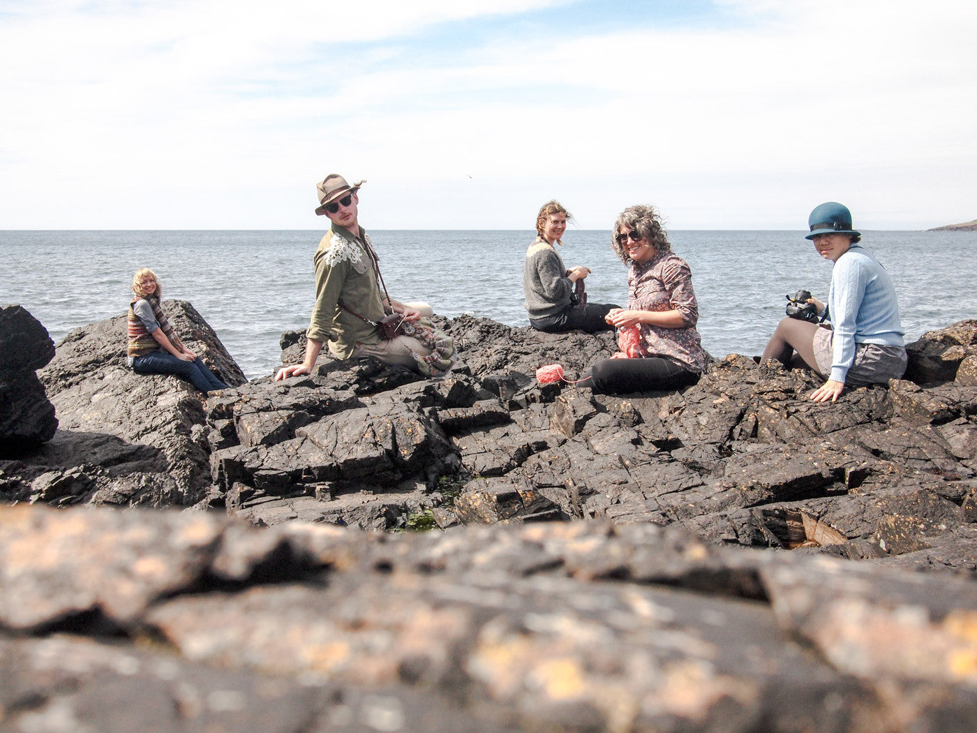 Wool Journey team knitting