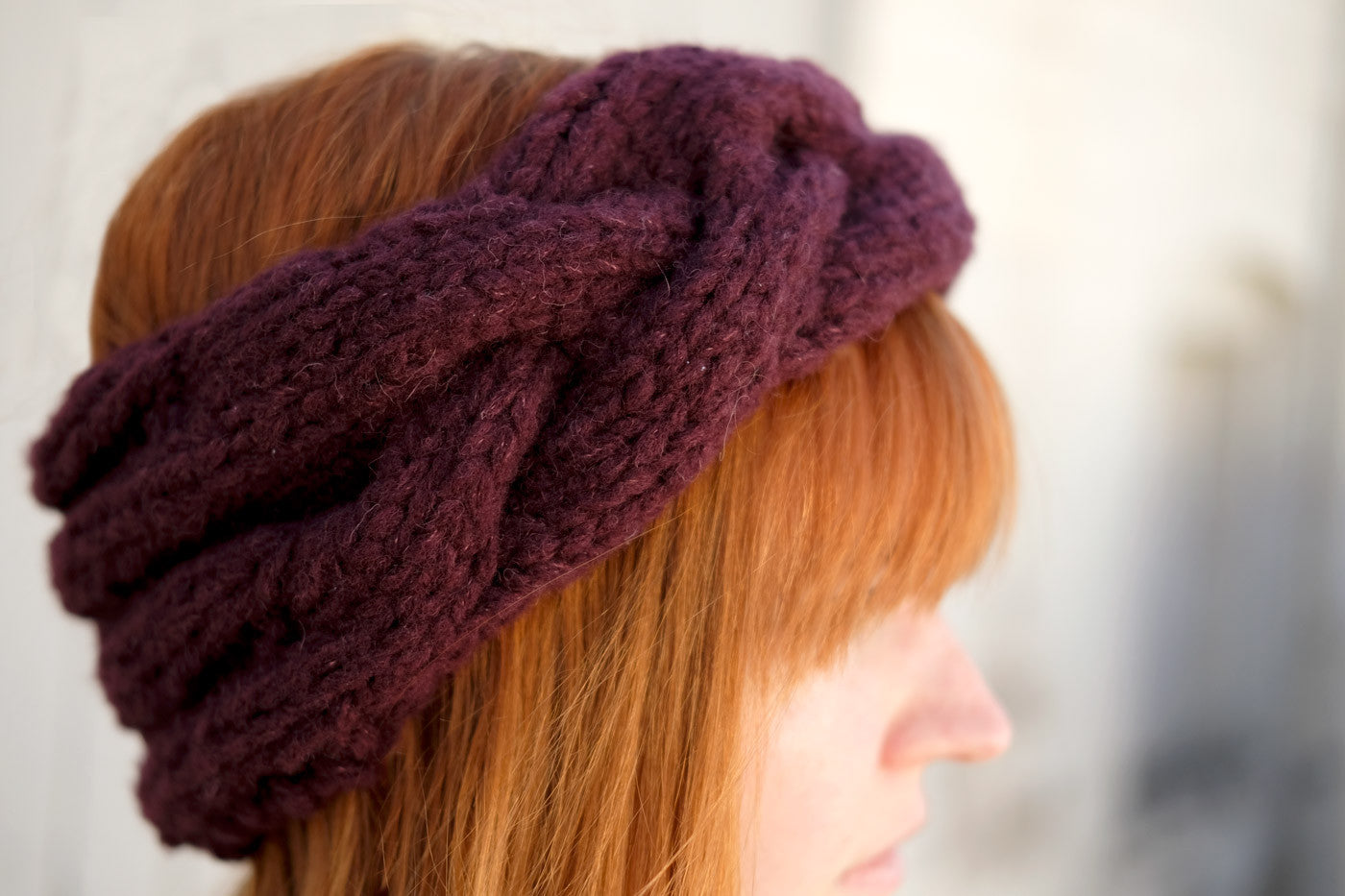 Lauren's Simkcoe Headband out of Woolfolk Hygge