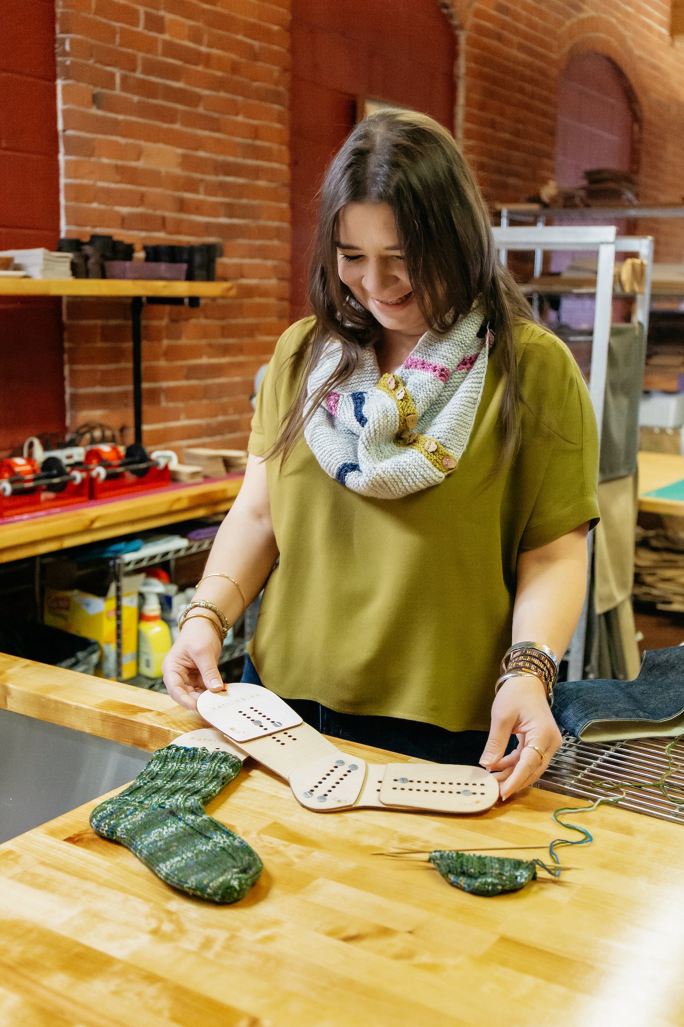 Woman at worktable