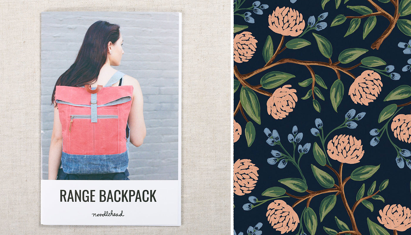 range backpack pattern with floral canvas