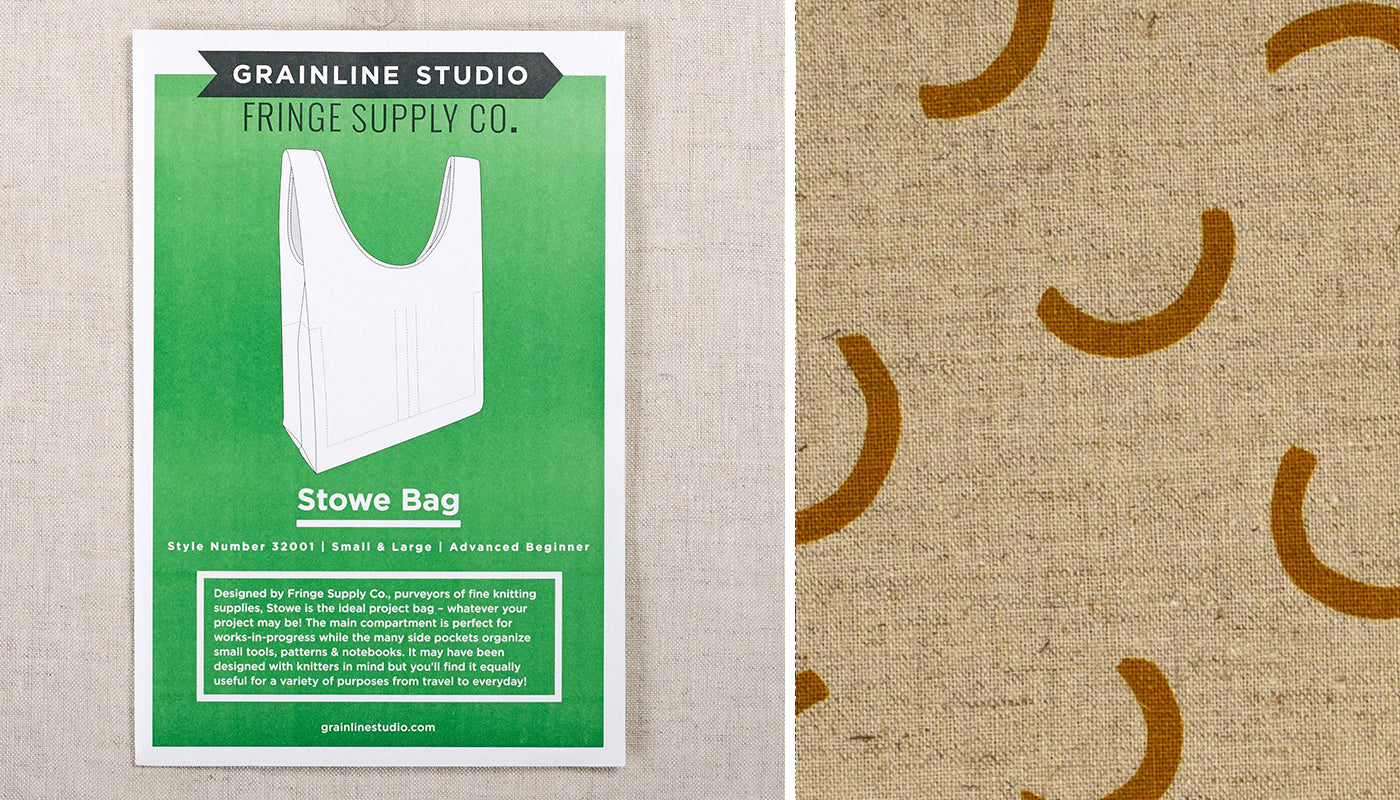 stowe bag sewing pattern with canvas fabric