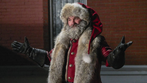 Kurt Russel in role of Santa Claus in "Christmas Chronicles" movie. Inspiration for custom Santa costume for Alesia C. client