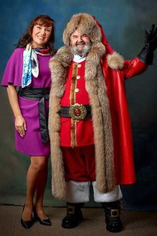 Santa Claus costume inspired by Christmas Chronicles 2 movie designed by Chicago artist and fashion designer Alesia Chaika at her atelier in Buffalo Grove, IL USA