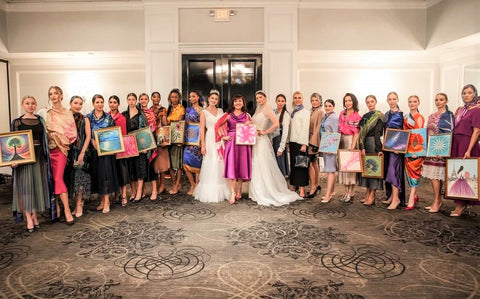 Fashion Designer Alesia C. With Models Art A Porte Bridal Fashion Show Chicago IL USA