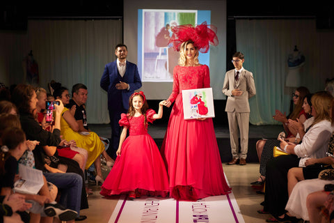 You Are The Best Artwork. Ladies In Red Evening Gowns. Bird of Happiness. When Paintings Come To Life. Fashion Show And Art Exhibition by Alesia Chaika, Chicago Artist and fashion Designer