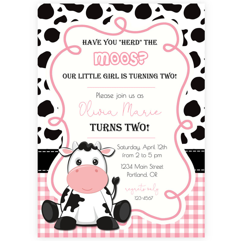 Cow Birthday Party Invitation | Forever Your Prints