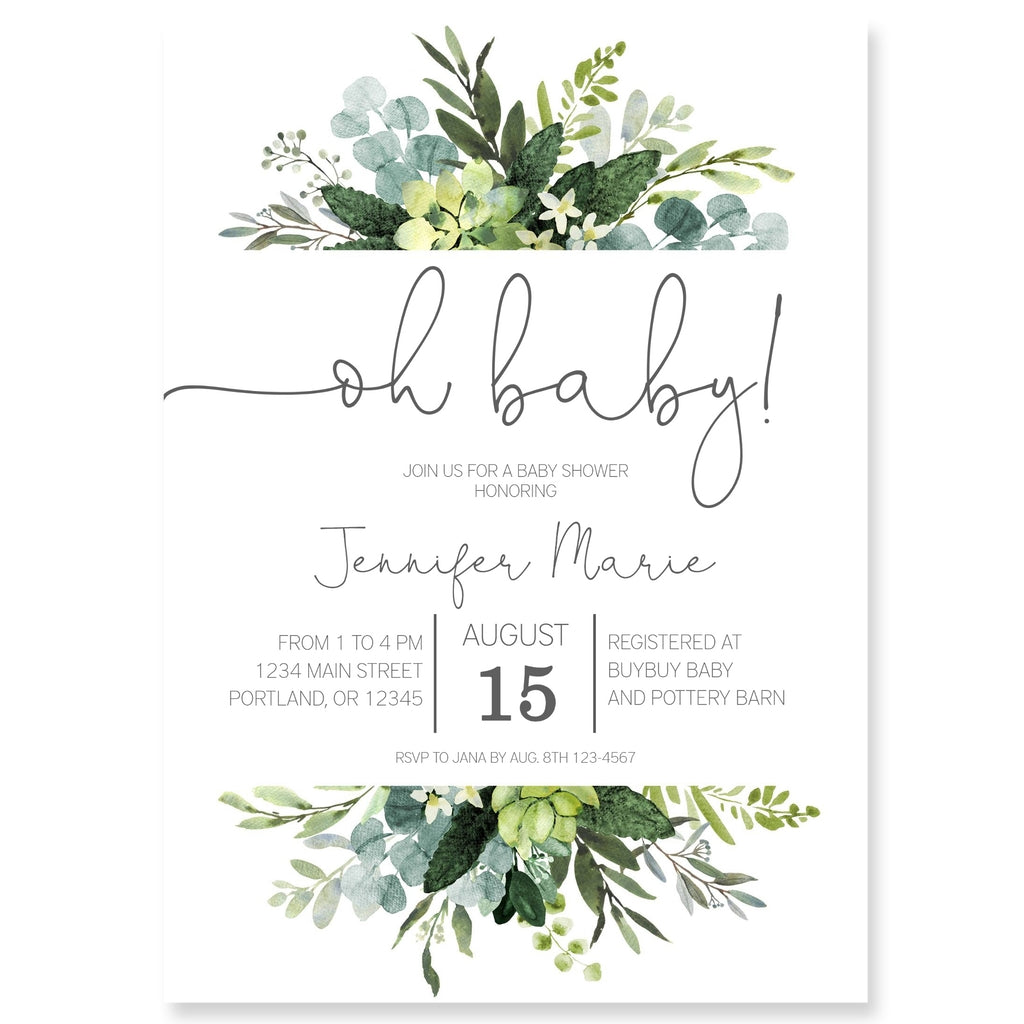 oh baby baby shower invitations