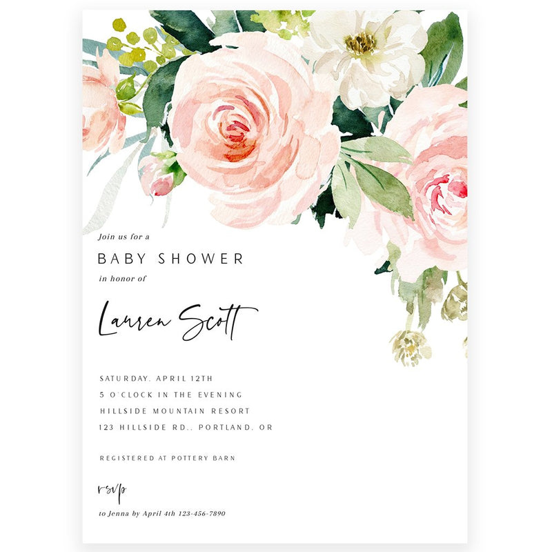 Floral Baby Shower Invitation | Forever Your Prints